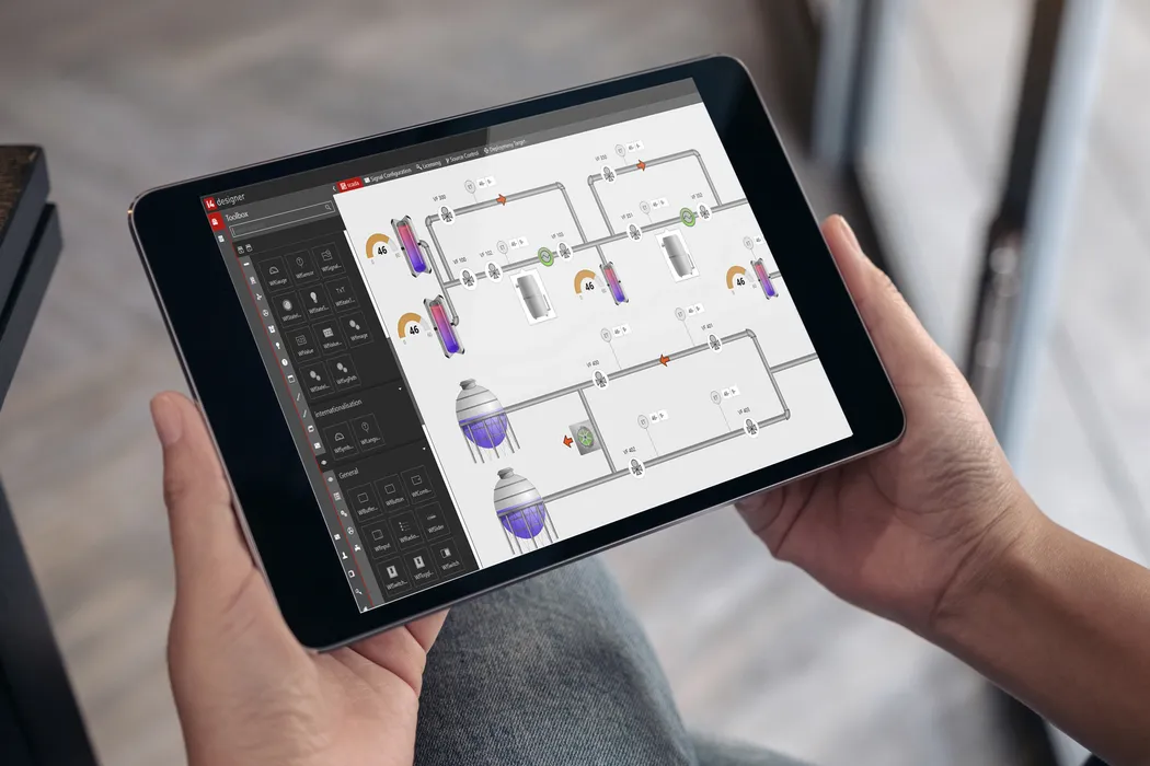 Themen wie Fernzugriff, Cloudlösungen oder BYOD (Bring Your Own Device) liegen heute im Trend, was den Aufwand für die Visualisierung steigert. Hier werden meist Lösungen gefordert, die auf HTML5 basieren. Mit dem i4designer als vollständig grafische, cloudgestützte Engineering-Plattform können HTML5-basierte Visualisierungen einfach und schnell im Browser auf jedem Gerät erstellt werden.