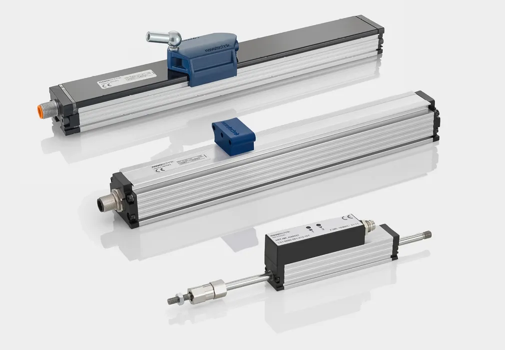 Bild 6:	Lineare Messaufnehmer mit induktivem oder magnetostriktiven Funktionsprinzip. (Urheber: Novotechnik)